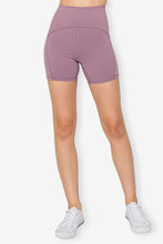 Lavender Bike Shorts Four Way Stretch High Waist