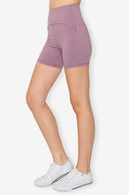 Lavender Bike Shorts Four Way Stretch High Waist