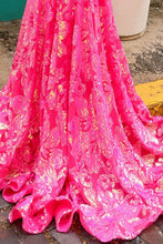 Fuchsia Straight Across Top Sequin Embellished Trumpet Dress