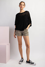 Black Loose Fit Dolman Sleeve Top