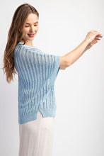 Pale Blue Loose Fit Dolman Sleeve Top