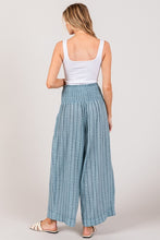 Denim Blue Cotton Gauze Soft Wash Stripe Pants