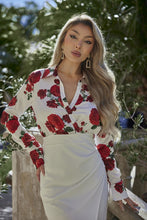 White Woven Floral Print Top Fashion Dress