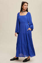 Cobalt Square Neck Tiered Maxi Dress