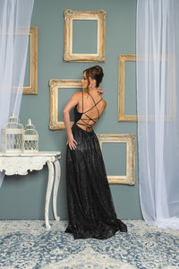Black Glitter Sequin Maxi Dress
