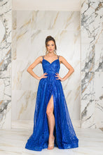 Deep Blue Glitter Sequin Maxi Dress