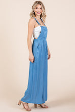 Denim Wide Leg Loose Fit Chambray Jumpsuits with Pockets
