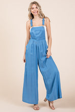 Denim Wide Leg Loose Fit Chambray Jumpsuits with Pockets