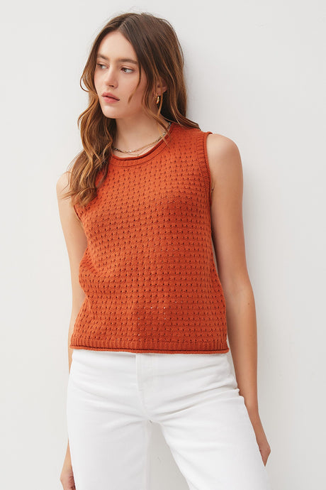 Brick Chunky Knit Sweater Tank