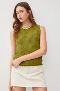 Moss Chunky Knit Sweater Tank