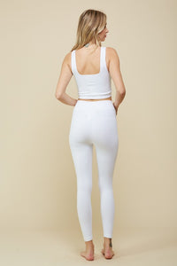 White Overlap Tank Top And Flare Pants