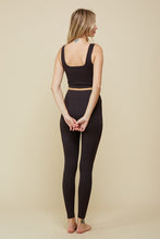 Night Black Overlap Tank Top And Flare Pants