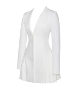 Delia White Blazer Dress With Pleated Detail