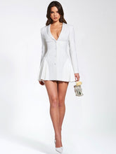 Delia White Blazer Dress With Pleated Detail