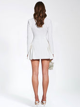 Delia White Blazer Dress With Pleated Detail