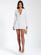 Delia White Blazer Dress With Pleated Detail