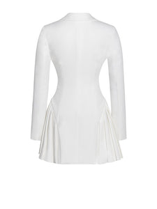 Delia White Blazer Dress With Pleated Detail