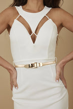 White Fashion Dress With Belt