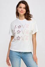 White Rhinestone Detail Graphic T Shirt