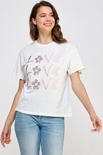 White Rhinestone Detail Graphic T Shirt