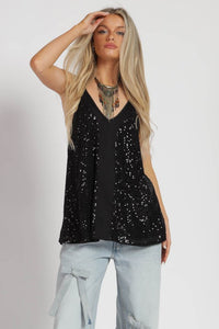 Black Sequin Top