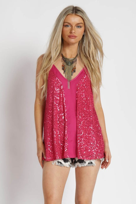 Hot Pink Sequin Top