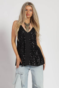 Black Sequin Top