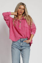 Fuschia Mineral Dyed Fringe Top