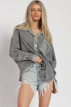 Grey Mineral Dyed Fringe Top