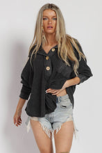 Black Mineral Dyed Fringe Top