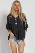 Black Mineral Dyed Fringe Top