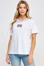 White Little Ribbon Detail T Shirt