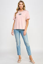 Pink Rhinestone Detail T Shirt