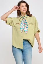 Lime Neck Tie Button Shirt