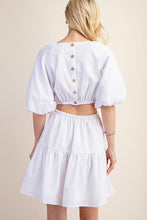 White Puff Sleeve Mini Dress