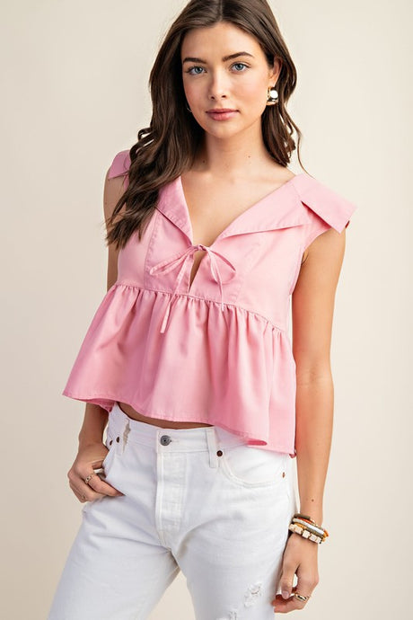 Pink Club Collared Blouse