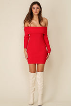 Red Bare Elegance Off Shoulder Bodycon Dress