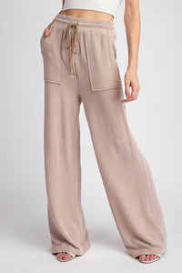 Coco Textured Drawstring Straight Leg Pants