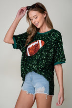 Green Game Day Football Sparkly Top