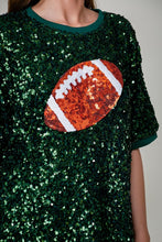 Green Game Day Football Sparkly Top