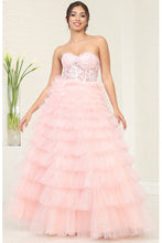 Blush Sleeveless/Strapless Sweetheart Illusion Top Ruffl