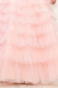 Blush Sleeveless/Strapless Sweetheart Illusion Top Ruffl