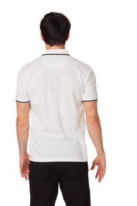 White Men's Pique Short Sleeve Polo Shirt