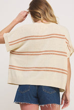 Mauve Textured Stripe V-Neck Sweater Top