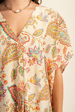 Gold Vibrant printed Caftan Style Dress