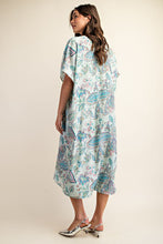 Turqouise Vibrant printed Caftan Style Dress