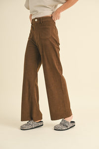 Brown Corduroy With Front Pocket Pants