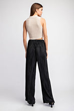 Black Pleated Straight Leg Pants