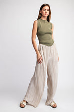 Oatmeal Pleated Straight Leg Pants