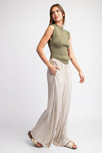 Oatmeal Pleated Straight Leg Pants